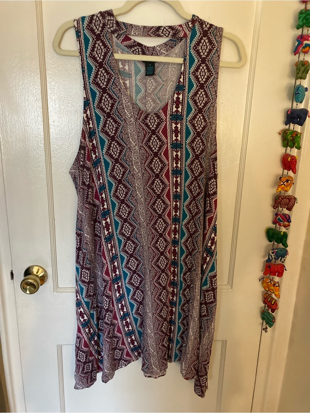 Rue21 tank top mini dress, bohemian, pink, purple, blue, size 2XL